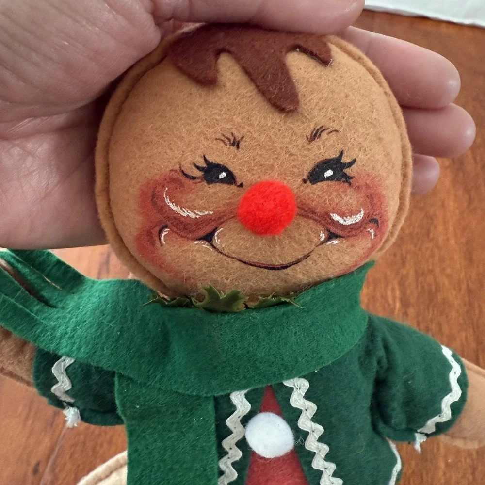 Annalee Christmas Gingerbread 9 inch Man Boy 1992 Poseable Figure USA Made Clean
